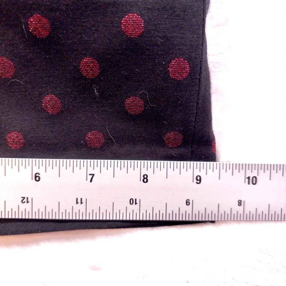 Talbots Pants Women's Size 12 Black Red Metallic Kick Crop Holiday Dot - Picture 12 of 12